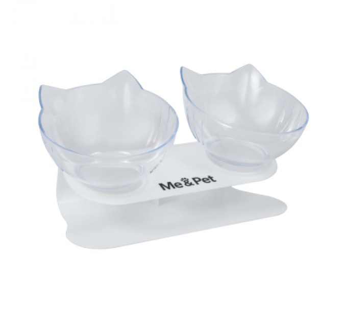 Посуд для котів Me&Pet Миски з підставкою прозорі (NMP060)