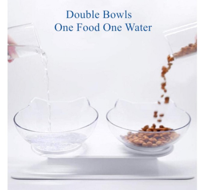 Посуд для котів Me&Pet Миски з підставкою прозорі (NMP060)