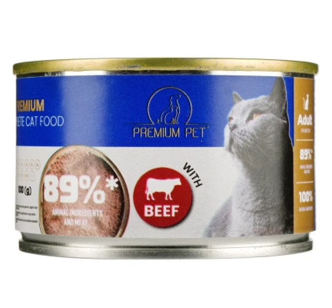PREMIUM PET Паштет для котів PREMIUM PET з яловичиною 100 г (4820255191812)