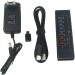Dynamode Концентратор Dynamode 4*USB3.0 data ports + 3*2.4А charge with Power Adaptor metal (DM-UH-P407)