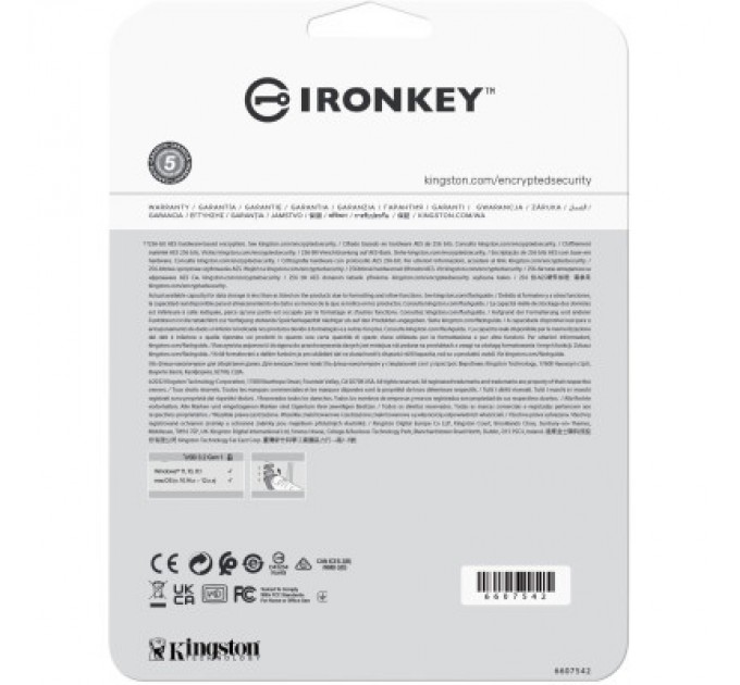 Kingston USB флеш накопичувач Kingston 16GB IronKey Vault Privacy 50 Blue USB 3.2 (IKVP50/16GB)