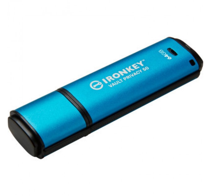 Kingston USB флеш накопичувач Kingston 64GB IronKey Vault Privacy 50 Blue USB 3.2 (IKVP50/64GB)