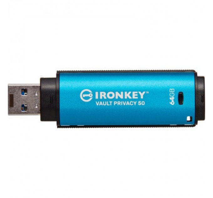 Kingston USB флеш накопичувач Kingston 64GB IronKey Vault Privacy 50 Blue USB 3.2 (IKVP50/64GB)