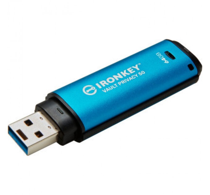 Kingston USB флеш накопичувач Kingston 64GB IronKey Vault Privacy 50 Blue USB 3.2 (IKVP50/64GB)