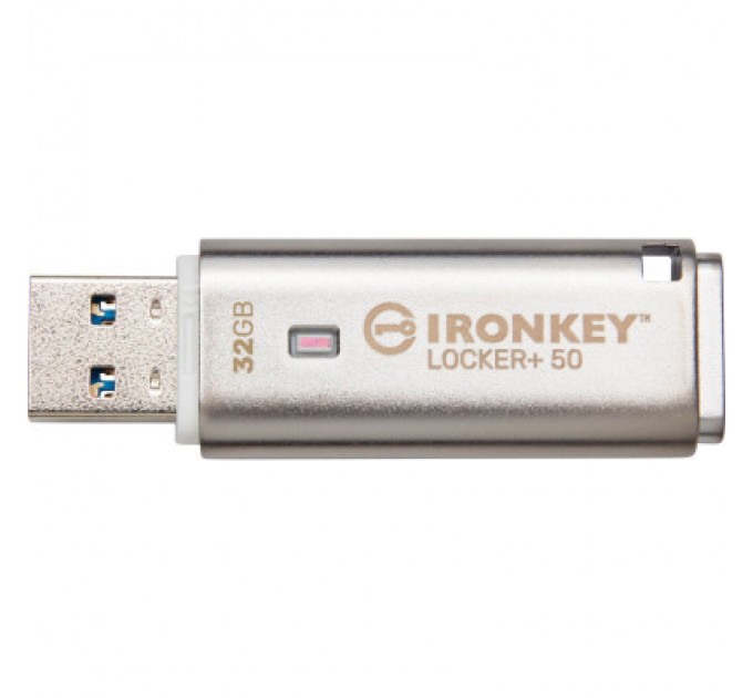 Kingston USB флеш накопичувач Kingston 32GB IronKey Locker Plus 50 AES Encrypted USB 3.2 (IKLP50/32GB)