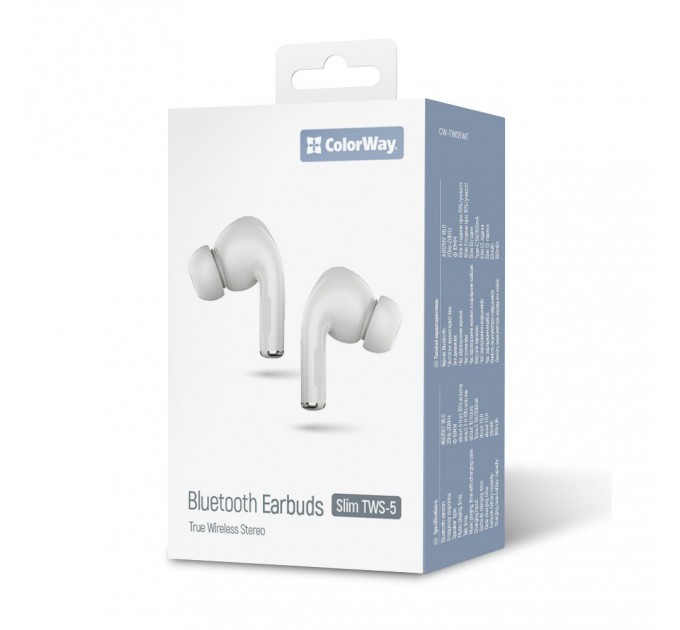 Bluetooth-гарнітура СolorWay Slim TWS-5 Earbuds White (CW-TWS5WT)