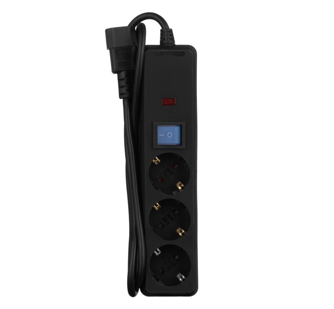 2E Фільтр живлення 2E 3 розетки, 1 м, черный (2E-U03C14M1BK)
