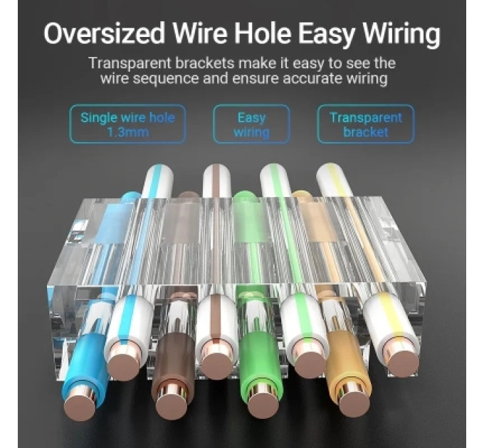 Vention Конектор Cat.6 UTP RJ45 Modular Plug Transparent 10 Pack VENTION (IDDR0-10)