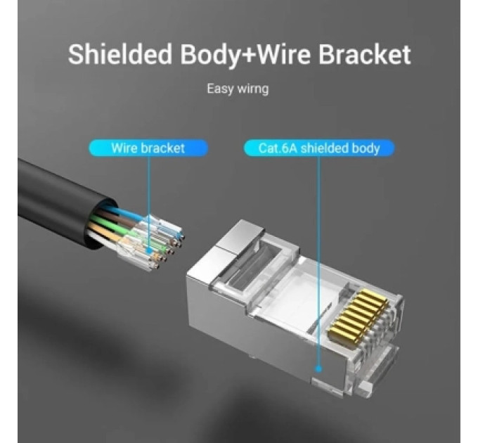 Vention Конектор Cat.6A FTP RJ45 Modular Plug Transparent 10 Pack VENTION (IDFR0-10)