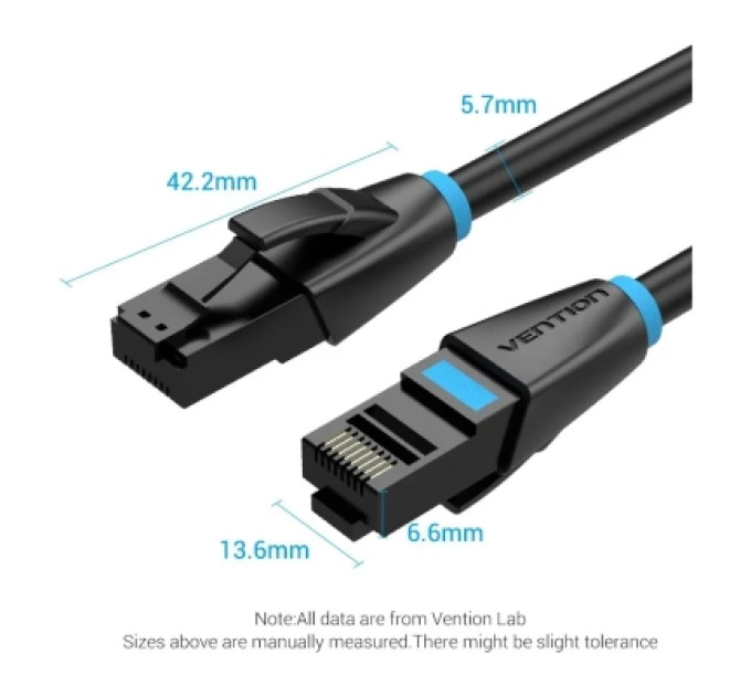 Vention Патч-корд Cat.6 UTP Patch Cable 1M Black VENTION (IBKBF)