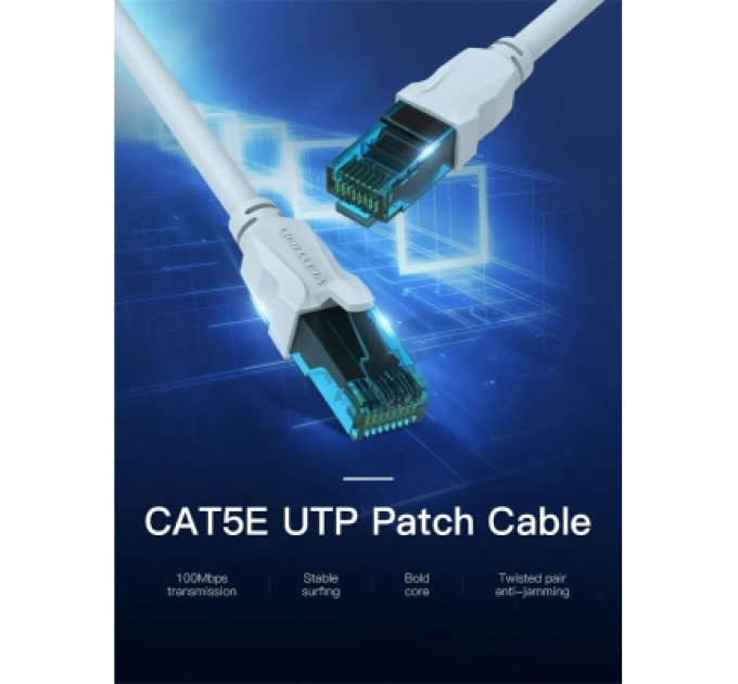 Vention Патч-корд Cat.5E UTP Patch Cable 5M Blue VENTION (VAP-A10-S500)