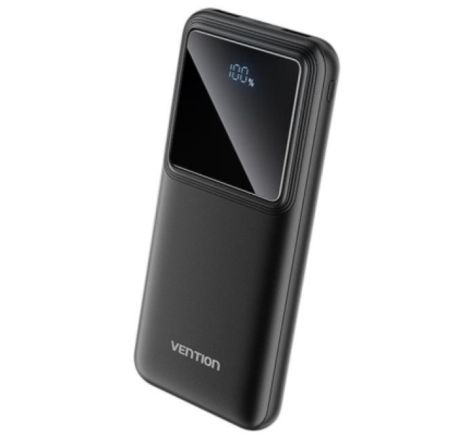 Vention Батарея універсальна VENTION 10000mAh Power Bank (Micro-USB + USB-C + USB-A + USB-A) 22.5W Black LED Display Type (FHKB0)