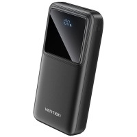 Батарея універсальна VENTION 20000mAh Power Bank (Micro-USB + USB-C + USB-A + USB-A) 22.5W Black LED Display Type (FHLB0)