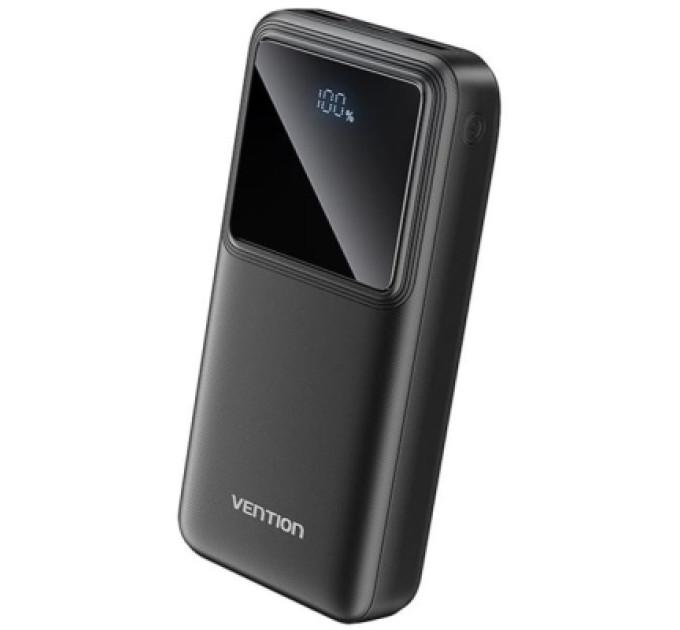 Vention Батарея універсальна VENTION 20000mAh Power Bank (Micro-USB + USB-C + USB-A + USB-A) 22.5W Black LED Display Type (FHLB0)