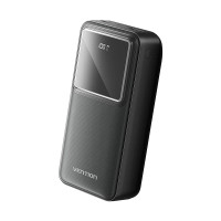 Батарея універсальна VENTION 30000mAh Power Bank (Micro-USB + USB-C + USB-A + USB-A) 22.5W Black LED Display Type (FHMB0)