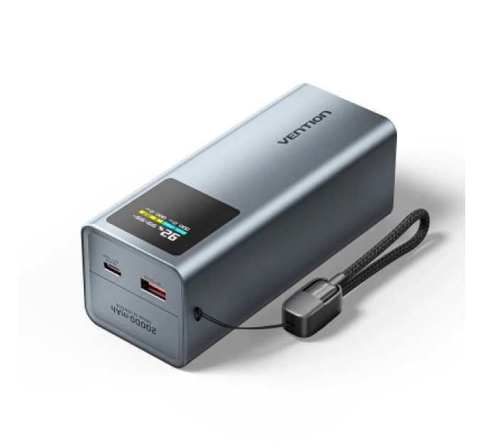 Vention Батарея універсальна VENTION 20000mAh Power Bank (USB-C + USB-C/USB-A) 100W Gray TFT Display Type (FKCH0)