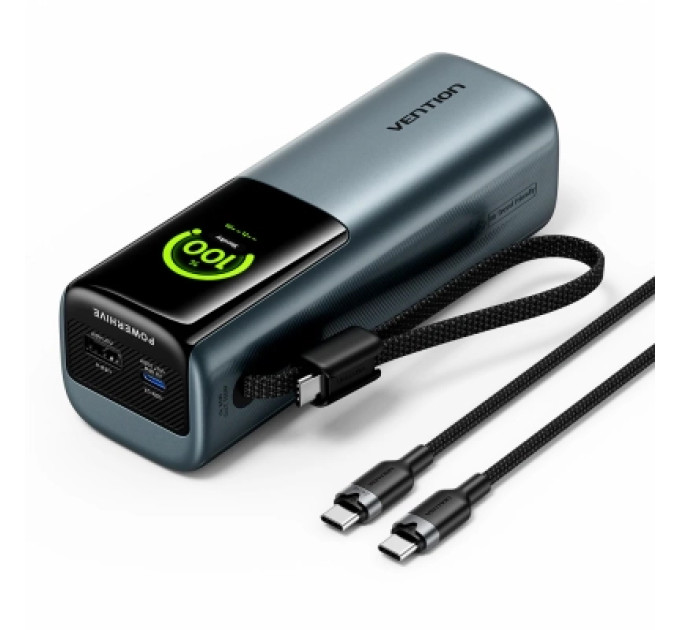 Vention Батарея універсальна VENTION 20000mAh Power Bank (USB-C + USB-C/USB-C/USB-A) 165W Gray TFT Display Type (FKFH0)