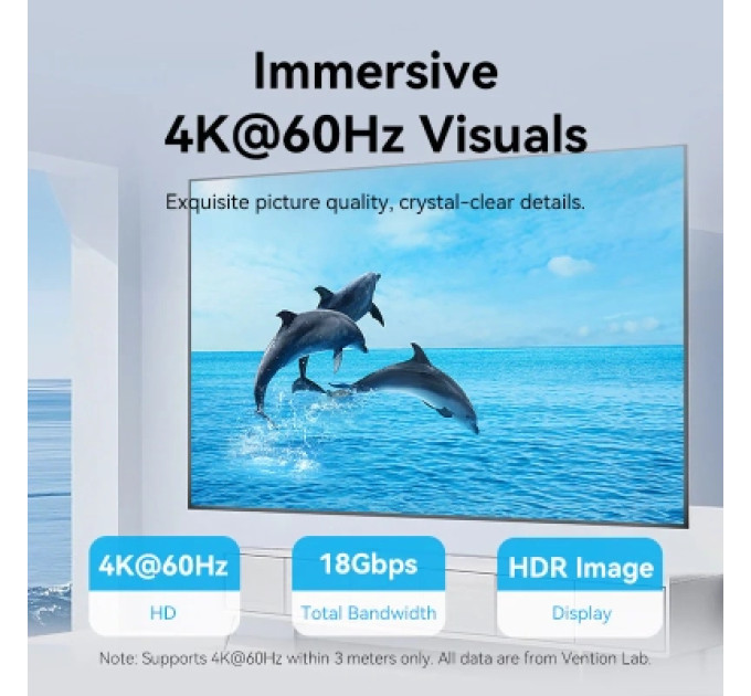 Vention Кабель мультимедійний HDMI Cable 20M Black VENTION (AACBQ)