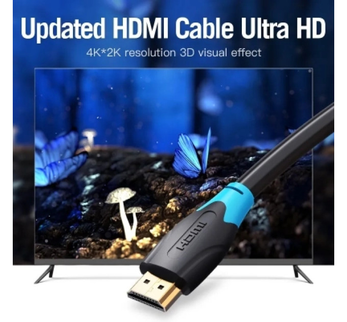 Vention Кабель мультимедійний HDMI Cable 30M Black Type VENTION (AACBT)