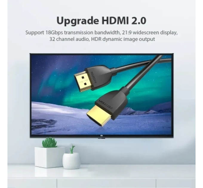 Vention Кабель мультимедійний Portable HDMI Cable 0.5M Black VENTION (AAIBD)
