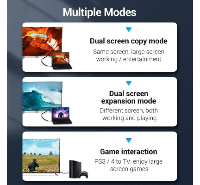 Vention Кабель мультимедійний Flat HDMI Cable 2M Black VENTION (AAKBH)