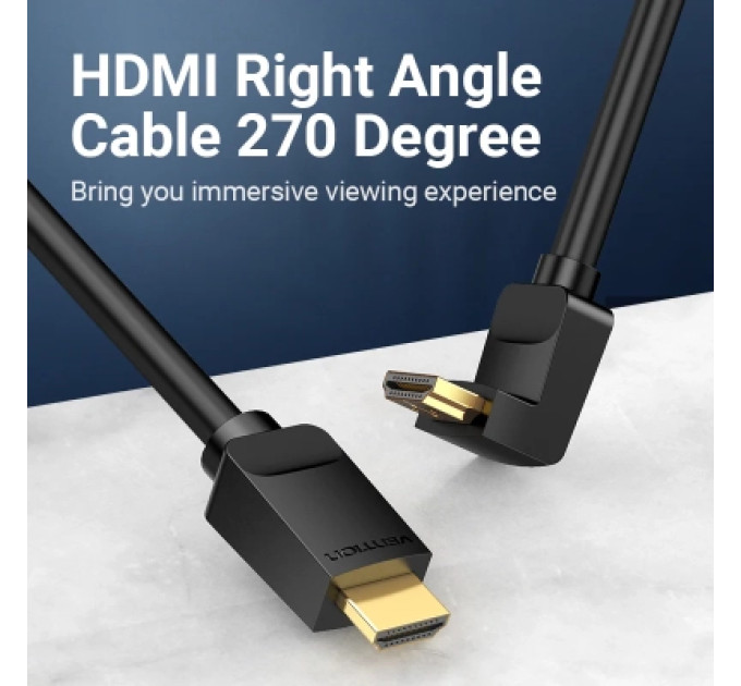 Vention Кабель мультимедійний HDMI Right Angle Cable 270 Degree 3M Black VENTION (AAQBI)