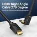 Vention Кабель мультимедійний HDMI Right Angle Cable 270 Degree 3M Black VENTION (AAQBI)