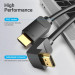 Vention Кабель мультимедійний HDMI Right Angle Cable 270 Degree 3M Black VENTION (AAQBI)