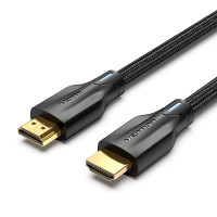 Кабель мультимедійний Cotton Braided 8K HDMI Cable 1M Black VENTION (AAUBF)
