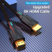 Vention Кабель мультимедійний Cotton Braided 8K HDMI Cable 1M Black VENTION (AAUBF)