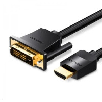 Кабель мультимедійний HDMI to DVI Cable 1M Black VENTION (ABFBF)