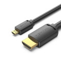 Vention Кабель мультимедійний HDMI-D Male to HDMI-A Male 4K HD Cable 1M Black VENTION (AGIBF)