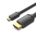 Vention Кабель мультимедійний HDMI-D Male to HDMI-A Male 4K HD Cable 1M Black VENTION (AGIBF)