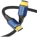 Vention Кабель мультимедійний Cotton Braided HDMI-A Male to Male HD Cable 8K 2M Blue Aluminum Alloy Type VENTION (ALGLH)
