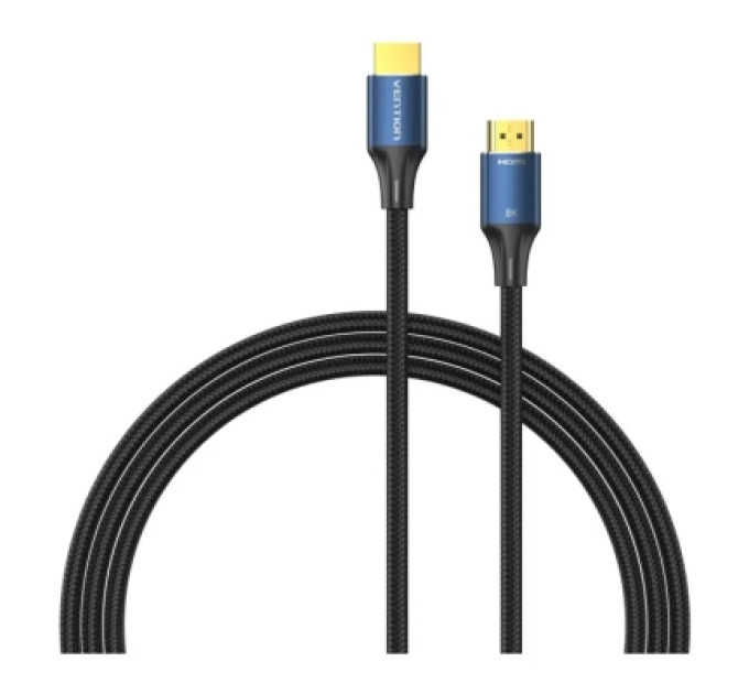 Vention Кабель мультимедійний Cotton Braided HDMI-A Male to Male HD Cable 8K 5M Blue Aluminum Alloy Type VENTION (ALGLJ)