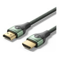 Vention Кабель мультимедійний Cotton Braided Ultra Thin HDMI-A Male to Male HD Cable 8K 1M Green Aluminum Alloy Type VENTION (ALOGF)
