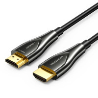 Кабель мультимедійний 4K Fiber Optic HDMI Male to Male Cable 30M Black Zinc Alloy Type VENTION (ALSBT)