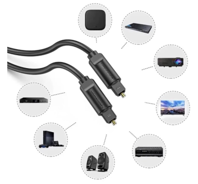 Vention Кабель мультимедійний Optical Fiber Audio Cable 1M Black VENTION (BAEBF)
