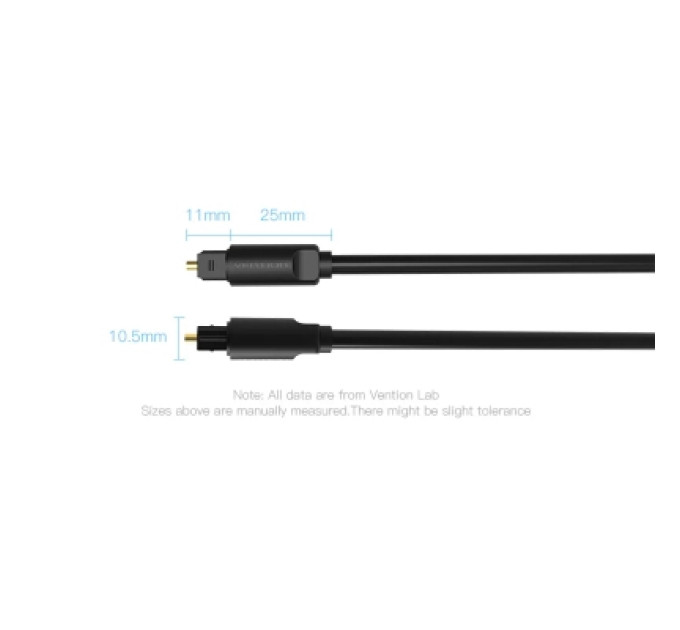 Vention Кабель мультимедійний Optical Fiber Audio Cable 1.5M Black VENTION (BAEBG)