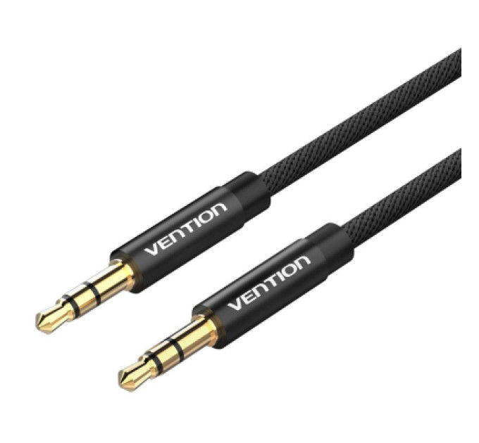 Vention Кабель мультимедійний Fabric Braided 3.5mm Male to Male Audio Cable 1M Black Metal Type VENTION (BAGBF)