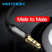 Vention Кабель мультимедійний Fabric Braided 3.5mm Male to Male Audio Cable 1M Black Metal Type VENTION (BAGBF)