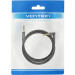 Vention Кабель мультимедійний Cotton Braided 3.5mm Male to Male Right Angle Audio Cable 1M Black Aluminum Alloy Type VENTION (BAZBF)
