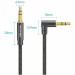 Vention Кабель мультимедійний Cotton Braided 3.5mm Male to Male Right Angle Audio Cable 1M Black Aluminum Alloy Type VENTION (BAZBF)