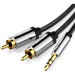 Vention Кабель мультимедійний 3.5mm Male to 2RCA Male Audio Cable 1M Black Metal Type VENTION (BCFBF)