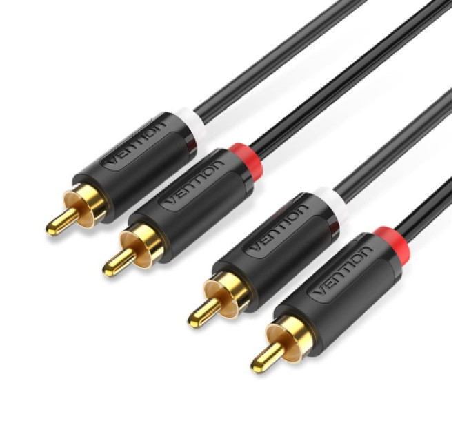 Vention Кабель мультимедійний 2-Male to 2-Male RCA Cable 1.5M Black VENTION (BCMBG)