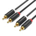 Vention Кабель мультимедійний 2-Male to 2-Male RCA Cable 1.5M Black VENTION (BCMBG)