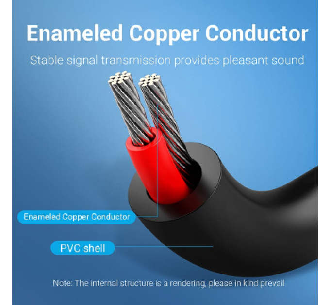 Vention Кабель мультимедійний 2-Male to 2-Male RCA Cable 1.5M Black VENTION (BCMBG)