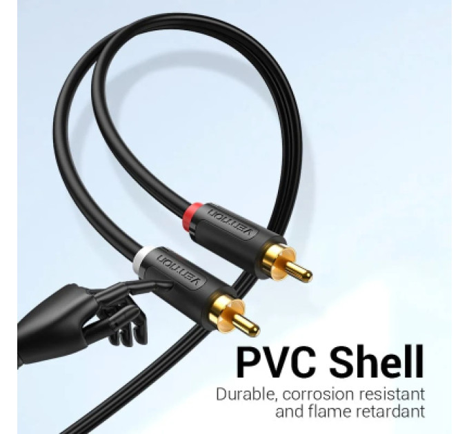 Vention Кабель мультимедійний 2-Male to 2-Male RCA Cable 1.5M Black VENTION (BCMBG)