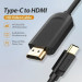 Vention Кабель мультимедійний Type-C to HDMI Cable 1.5M Black VENTION (CGUBG)