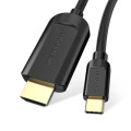 Vention Кабель мультимедійний Type-C to HDMI Cable 1.5M Black VENTION (CGUBG)